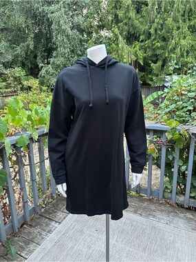 ONLY Black Hoodie Dress Long Sleeve Oversized Sweatshirt Dress Size S